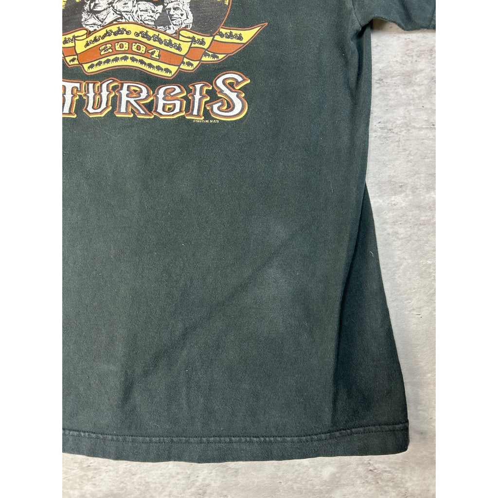 Vintage 2004 Sturgis Black Hills Rally Bike Week Eagle Graphic T-Shirt Sz Medium