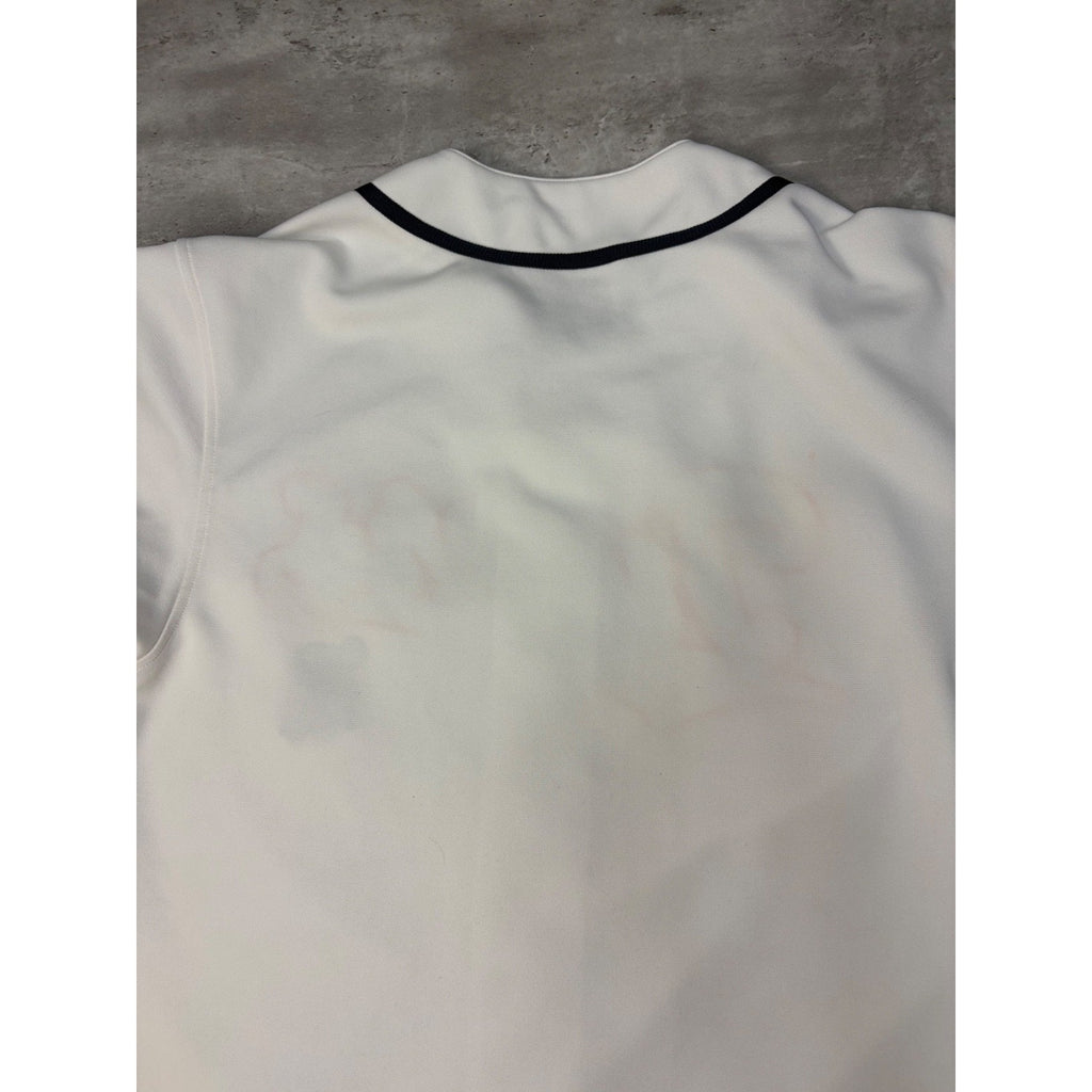 Vintage Detroit Tigers MLB Script Spellout Baseball Jersey Size Large