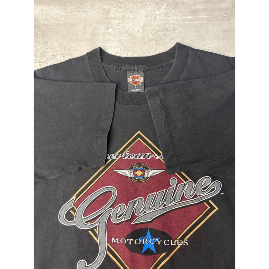 1996 Harley Davidson Genuine Motorcycles Spellout Graphic T-Shirt Size Large