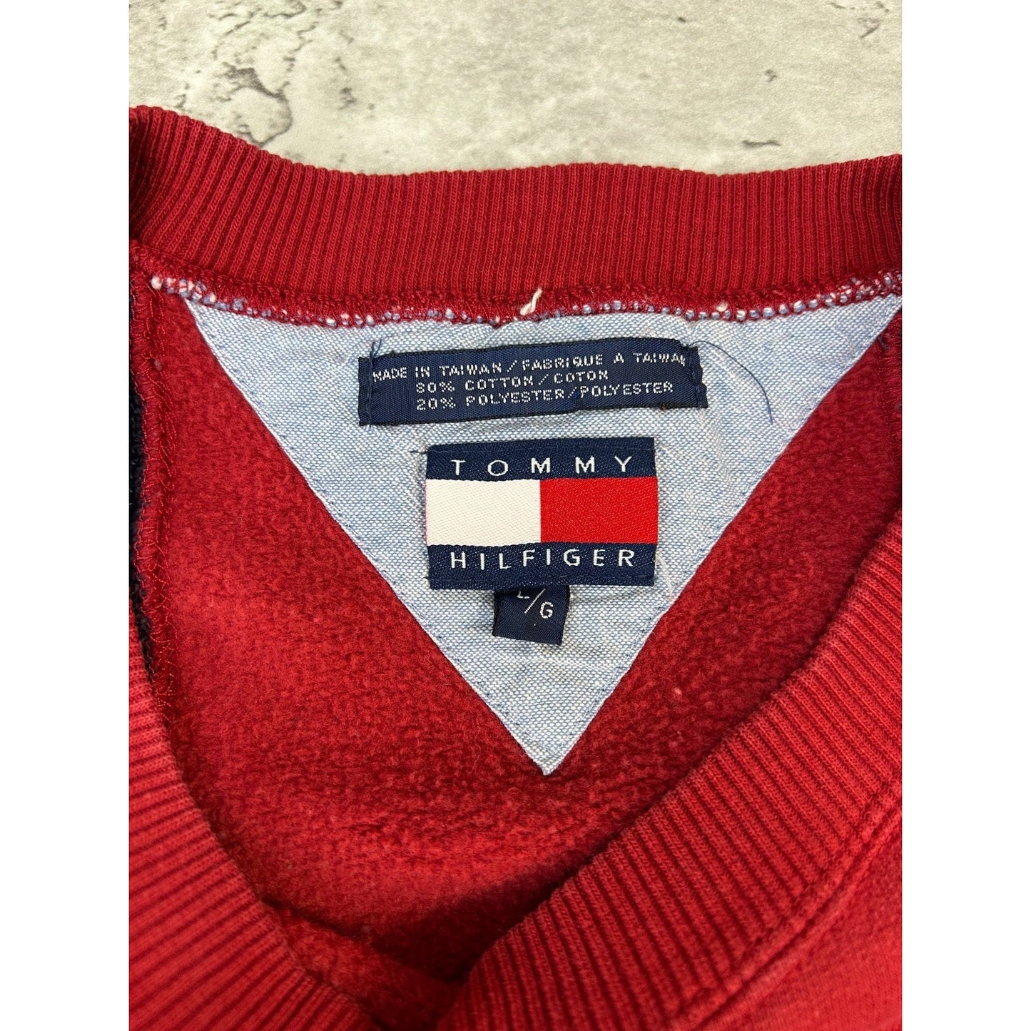 Vintage Chaps Embroidered Crest Striped Crewneck Sweatshirt Size Large