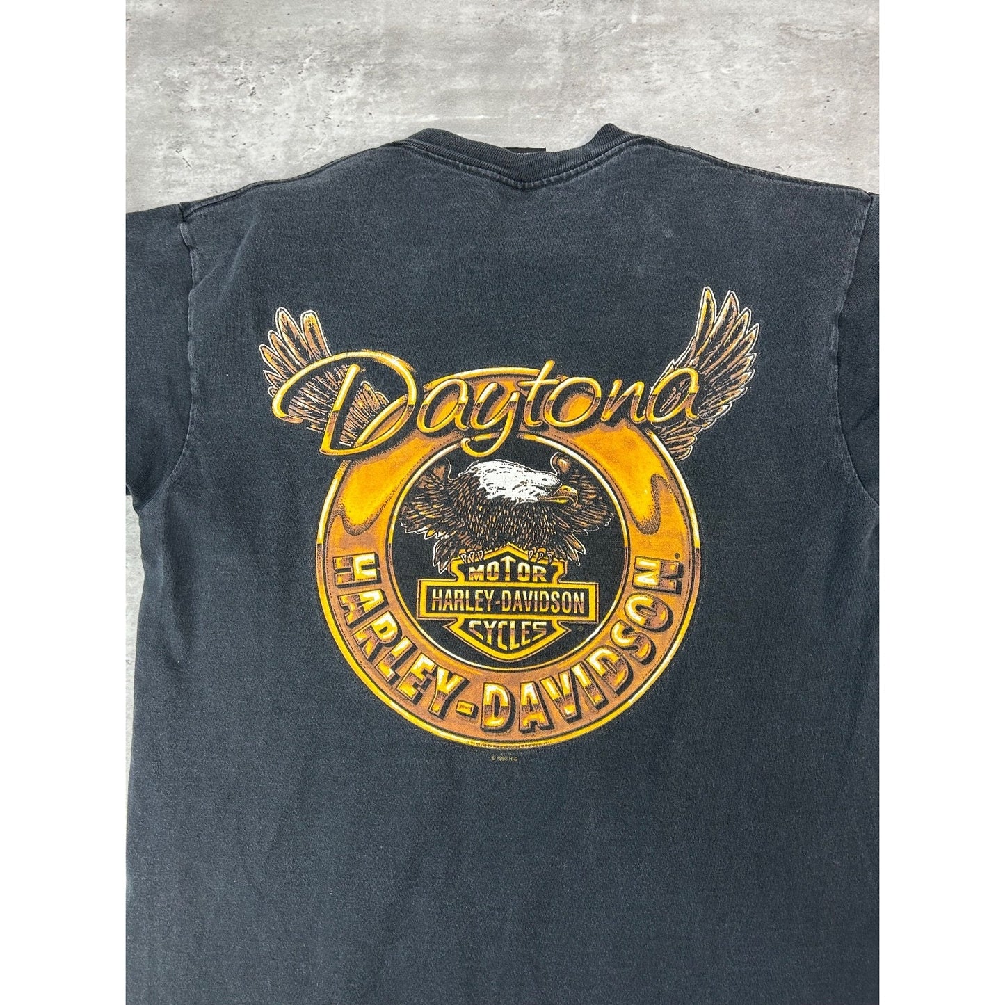 Vintage 1998 Harley Davidson Daytona Bald Eagle Graphic T-Shirt Size Medium