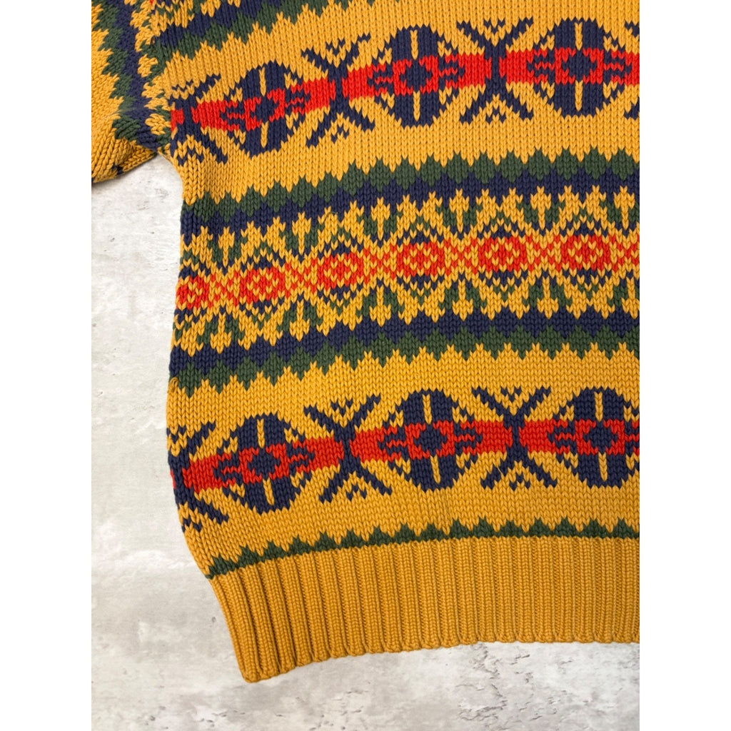 Vintage 80s/90s Abstract Striped Print Pullover Knit Sweater Size Large