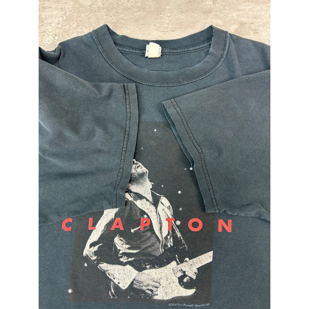 Vintage 2004 Eric Clapton Rock Music Tour Graphic T-Shirt Size Large Black