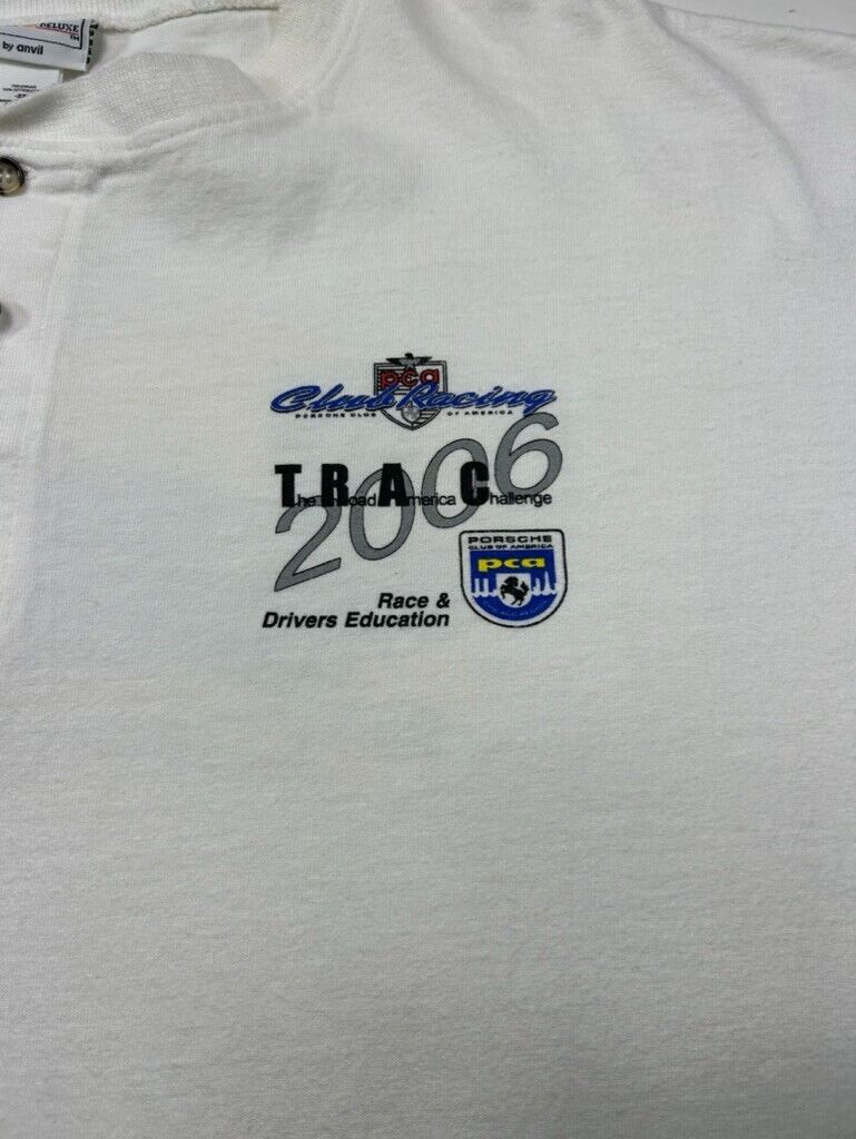 2006 Porsche Club Of America 1/4 Button Car Graphic T-Shirt Size 2XL White