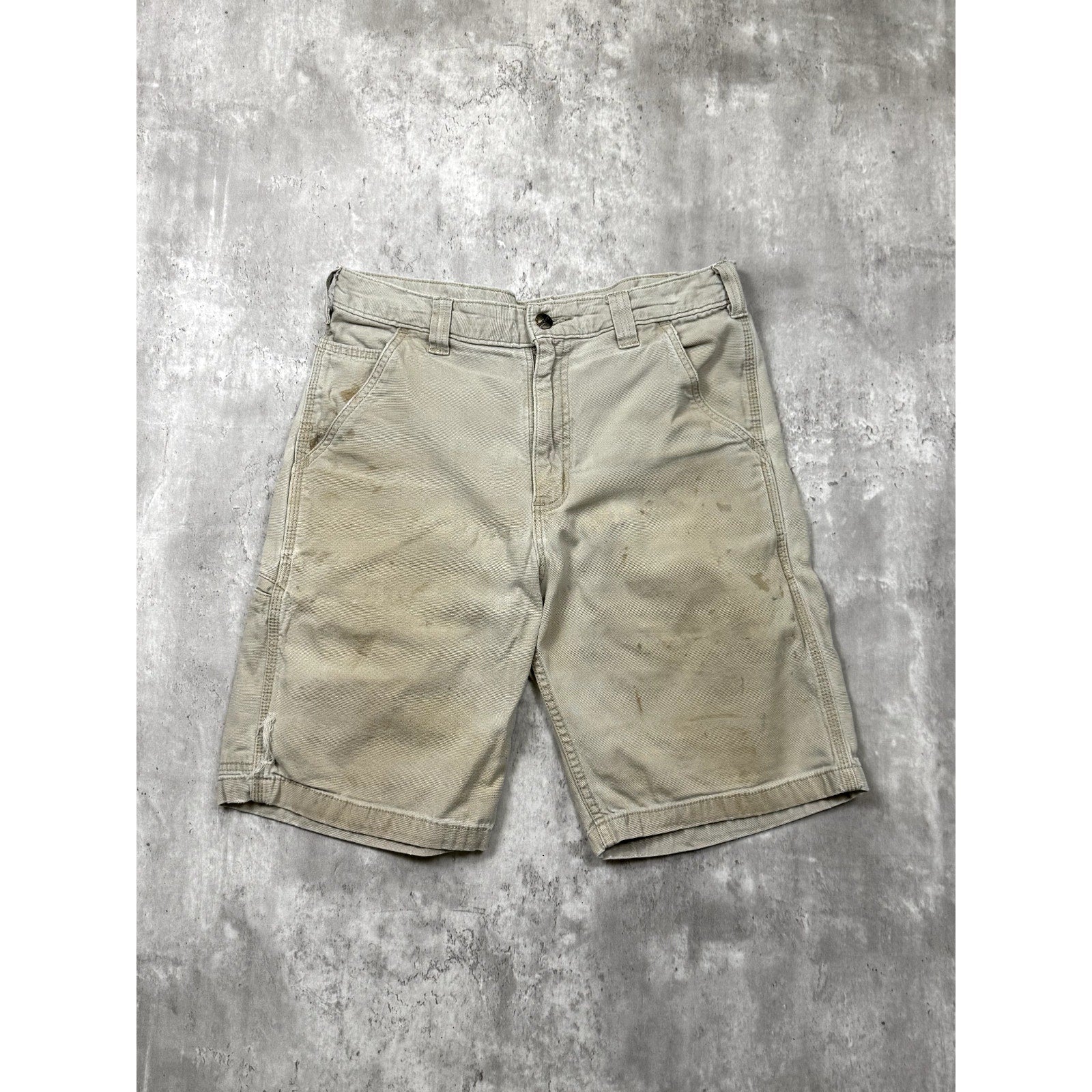 Vintage Carhartt Relaxed Fit Canvas Workwear Five Pocket Shorts Size 32