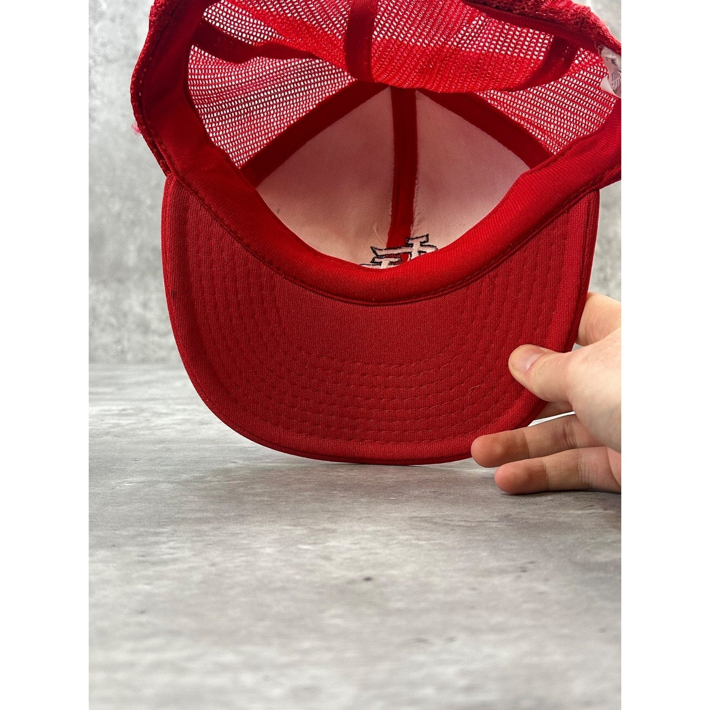 Vintage 80s St Louis Cardinals MLB Embroidered Logo Trucker Snapback Hat OSFA
