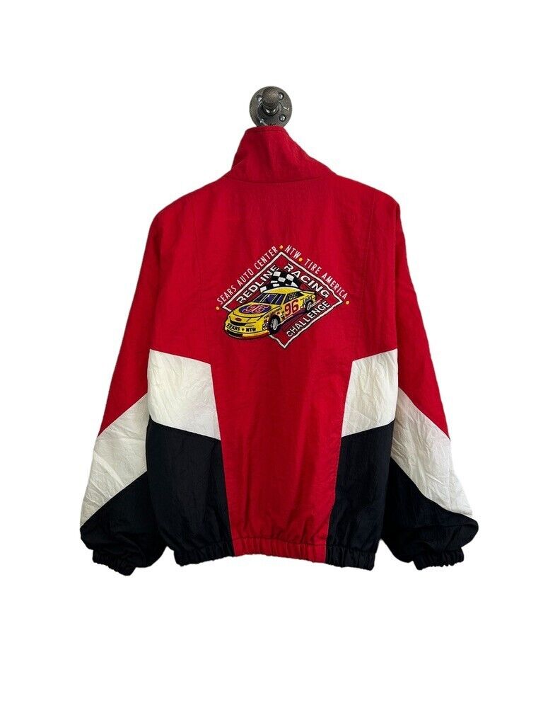 Vintage 90s Sears Auto Center Red Line Racing Challenge Full Zip Jacket Medium