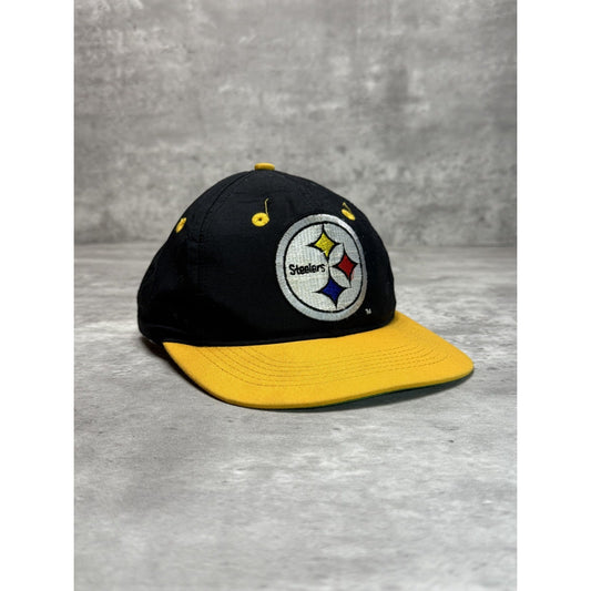 Vintage 90s Pittsburgh Steelers NFL Embroidered Logo Football Snapback Hat YOUTH