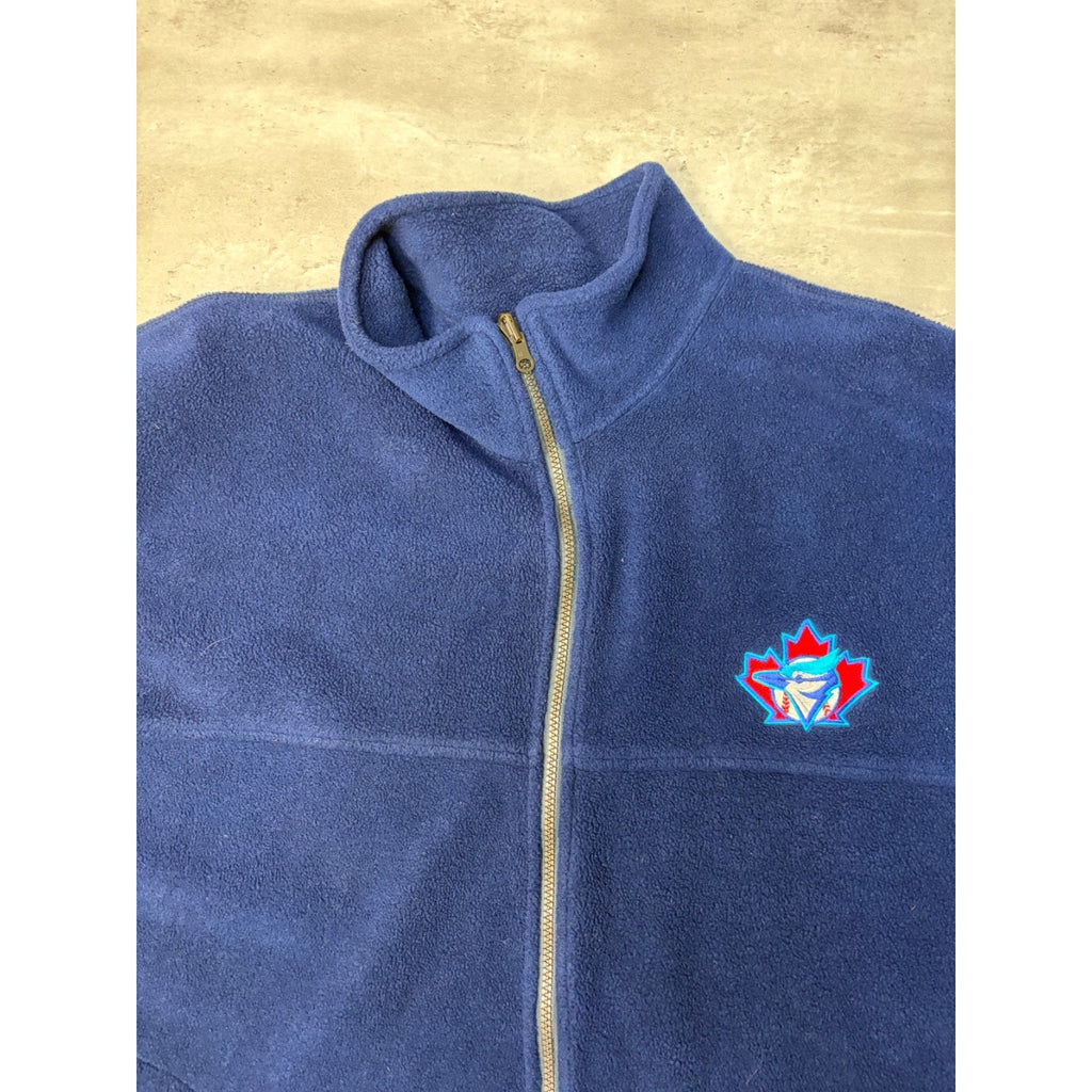 Vintage Toronto Blue Jays MLB Embroidered Logo Full Zip Fleece Sweatshirt Sz 2XL