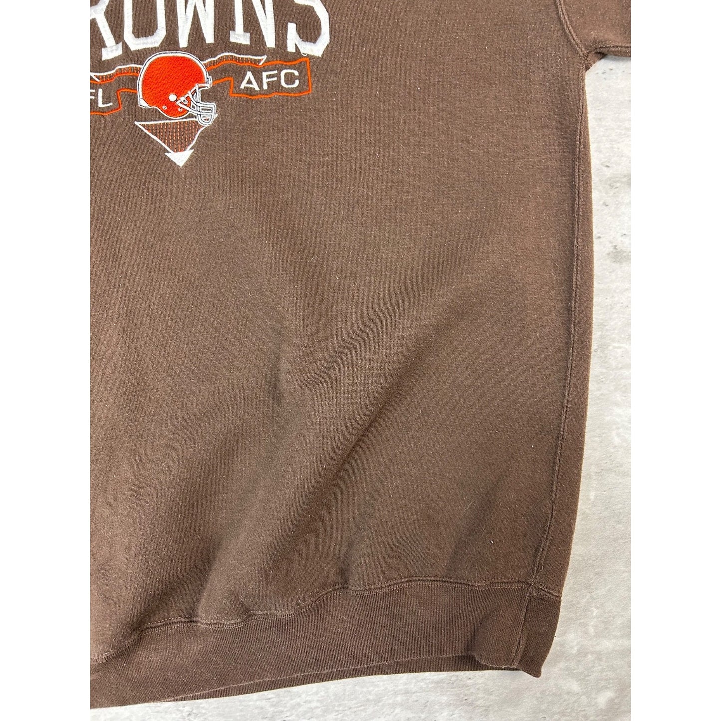 Vintage 90s Cleveland Browns NFL Embroidered Spellout Sweatshirt Size XL