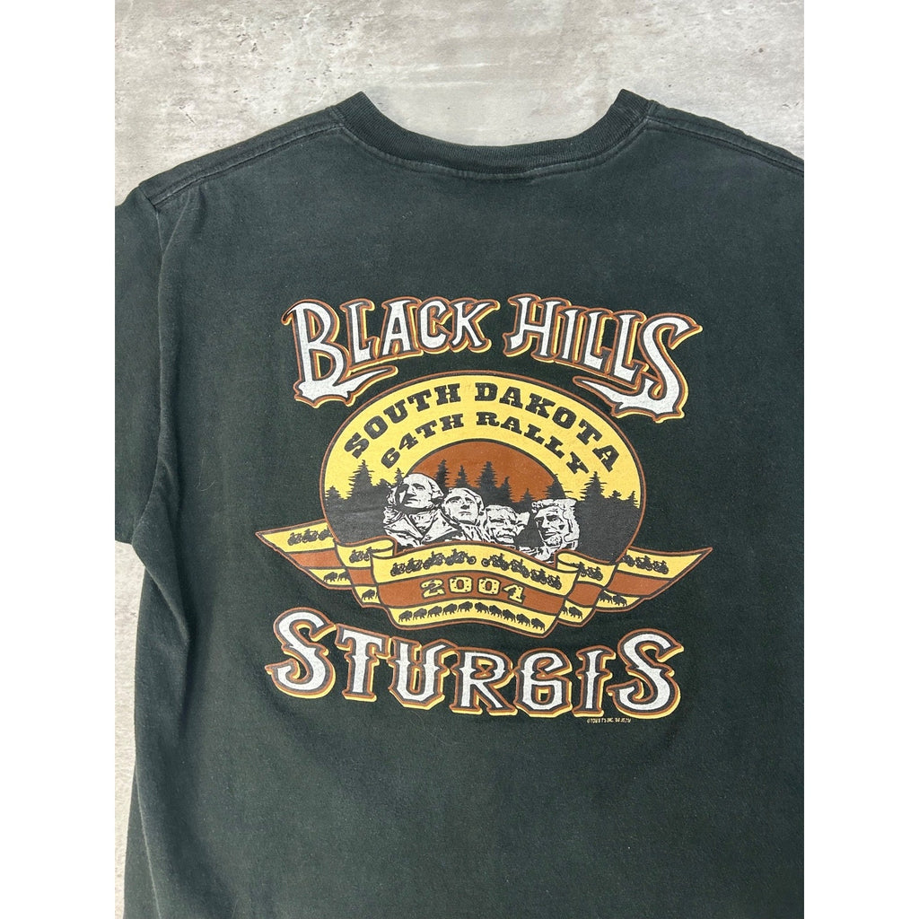 Vintage 2004 Sturgis Black Hills Rally Bike Week Eagle Graphic T-Shirt Sz Medium