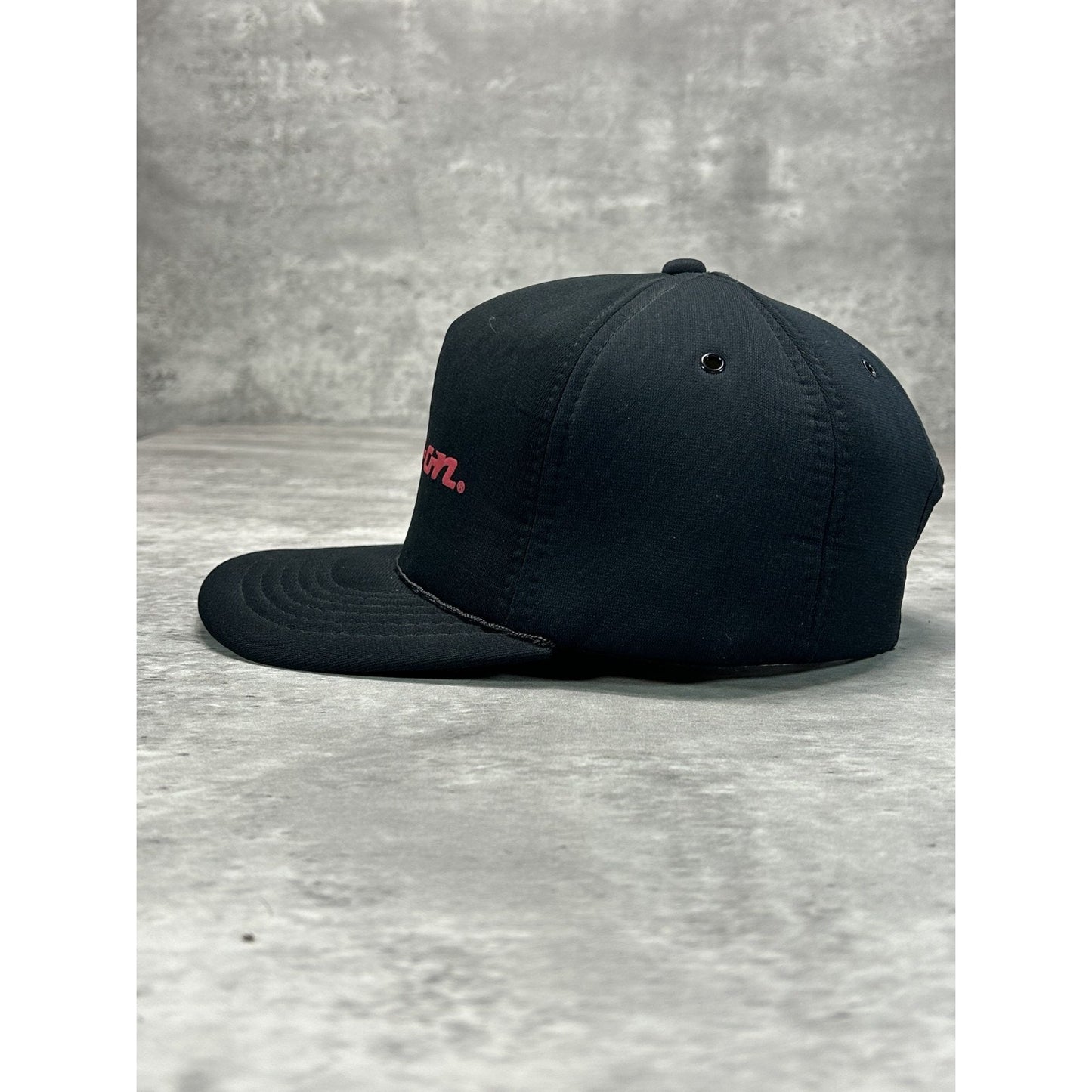 Vintage 80s Snap-On Graphic Spellout Foam Snapback Trucker Hat OSFA Black