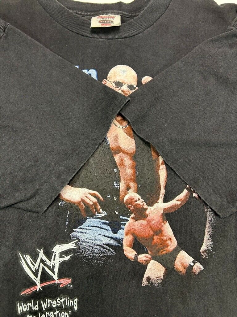 Vintage 1998 WWF Stone Cold Steve Austin Wrestling Graphic T-Shirt Size XL 90s