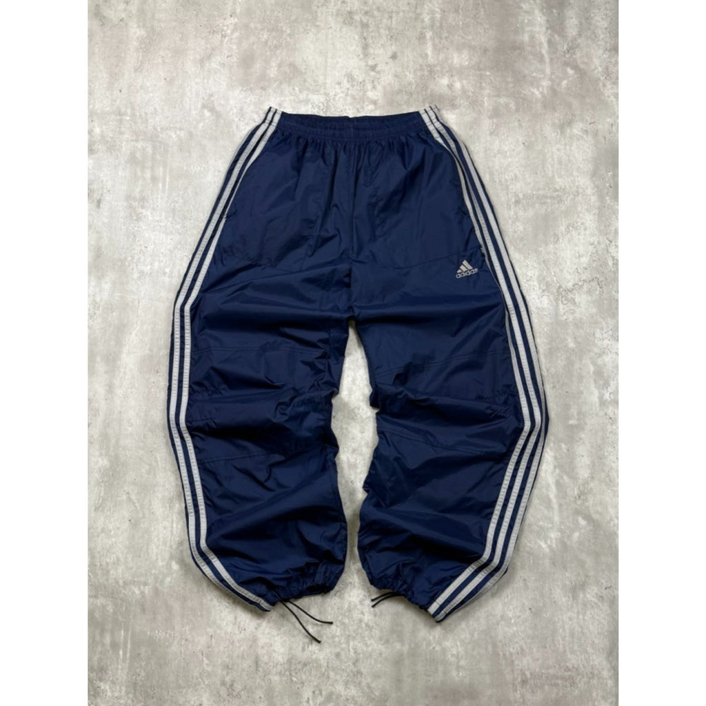 Vintage Adidas Embroidered Logo Three Stripe Nylon Track Pants Size Small