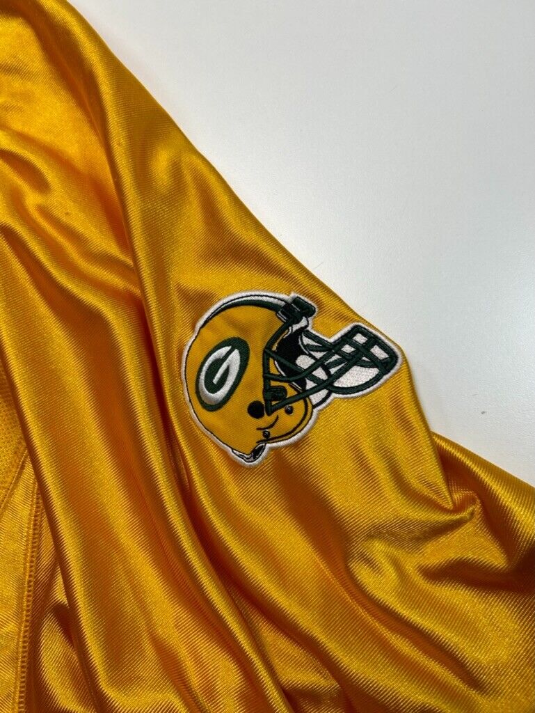 Vintage Green Bay Packers NFL Embroidered Spellout Logo Jersey Size XL Yellow