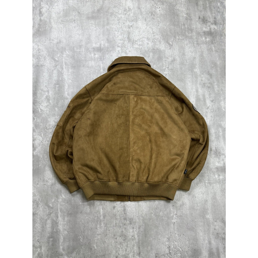 Vintage Y2K Sean John Multi Pocket Beige Bomber Jacket Size XL