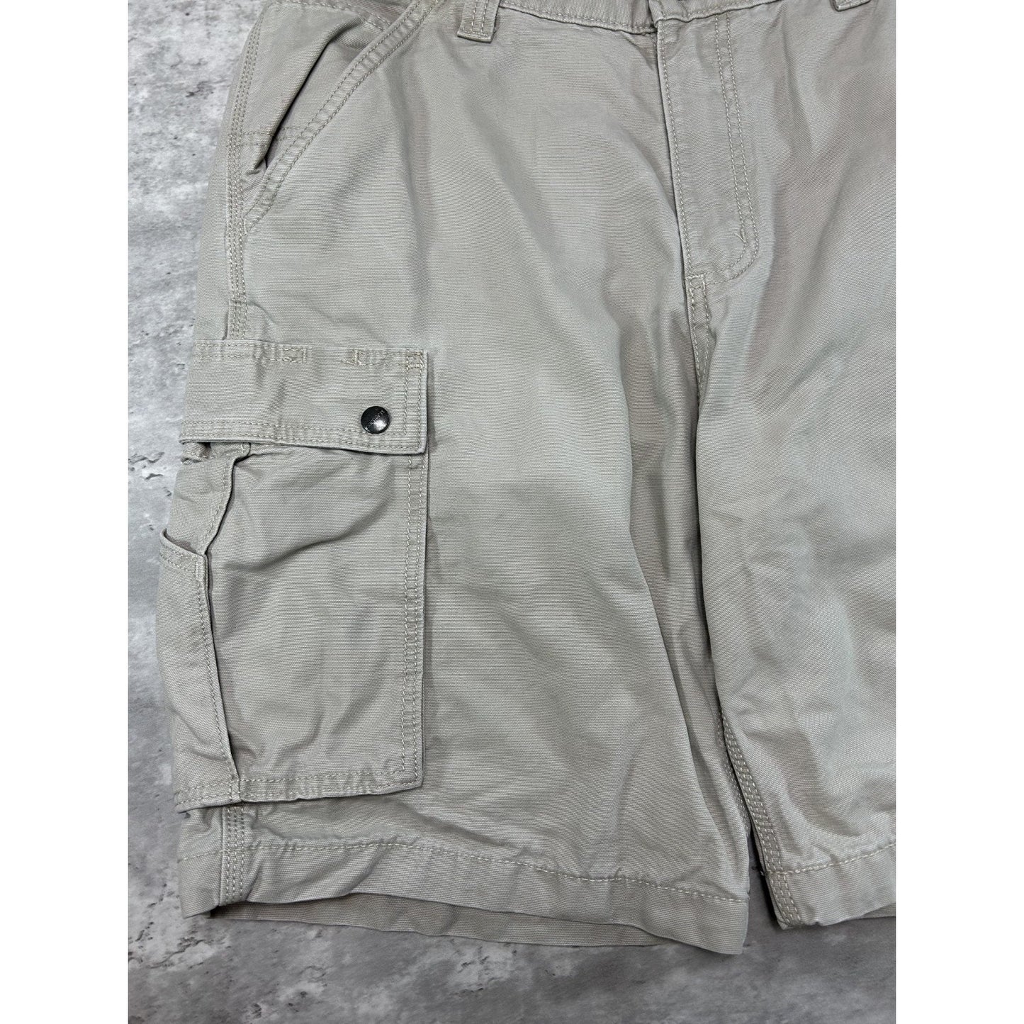 Carhartt Relaxed Fit Canvas Workwear Cargo Shorts Size 33 Beige