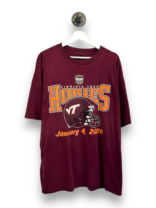 Vintage 2000 Virginia Tech Hokies NCAA Sugar Bowl Graphic T-Shirt Size XL Red