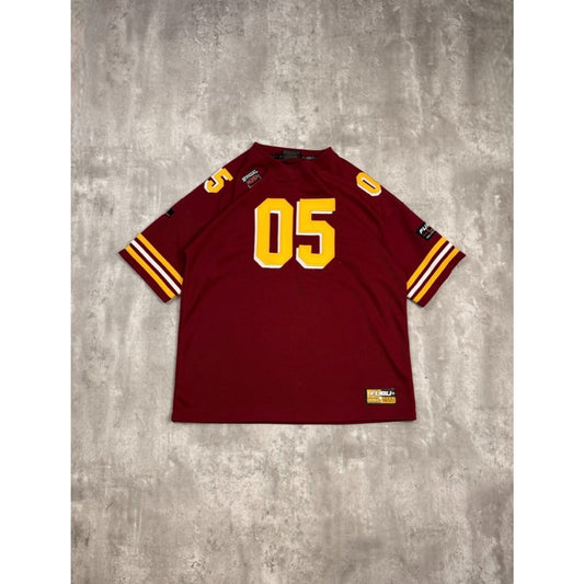 Vintage Y2K Fubu #05 Stitched Football Jersey Size XL Maroon / Yellow