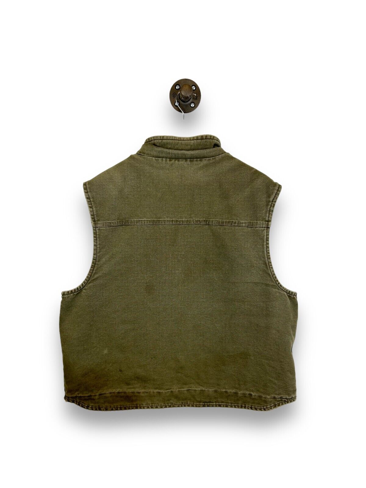 Carhartt Canvas Fleece Lined Work Wear Vest Jacket Size 2XL Green V33ARG