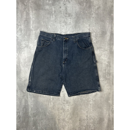 Vintage Wrangler Dark Wash Denim Workwear Carpenter Shorts Size 38