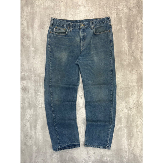 Vintage Carhartt Dark Wash Denim Workwear Pants Size 38 Blue