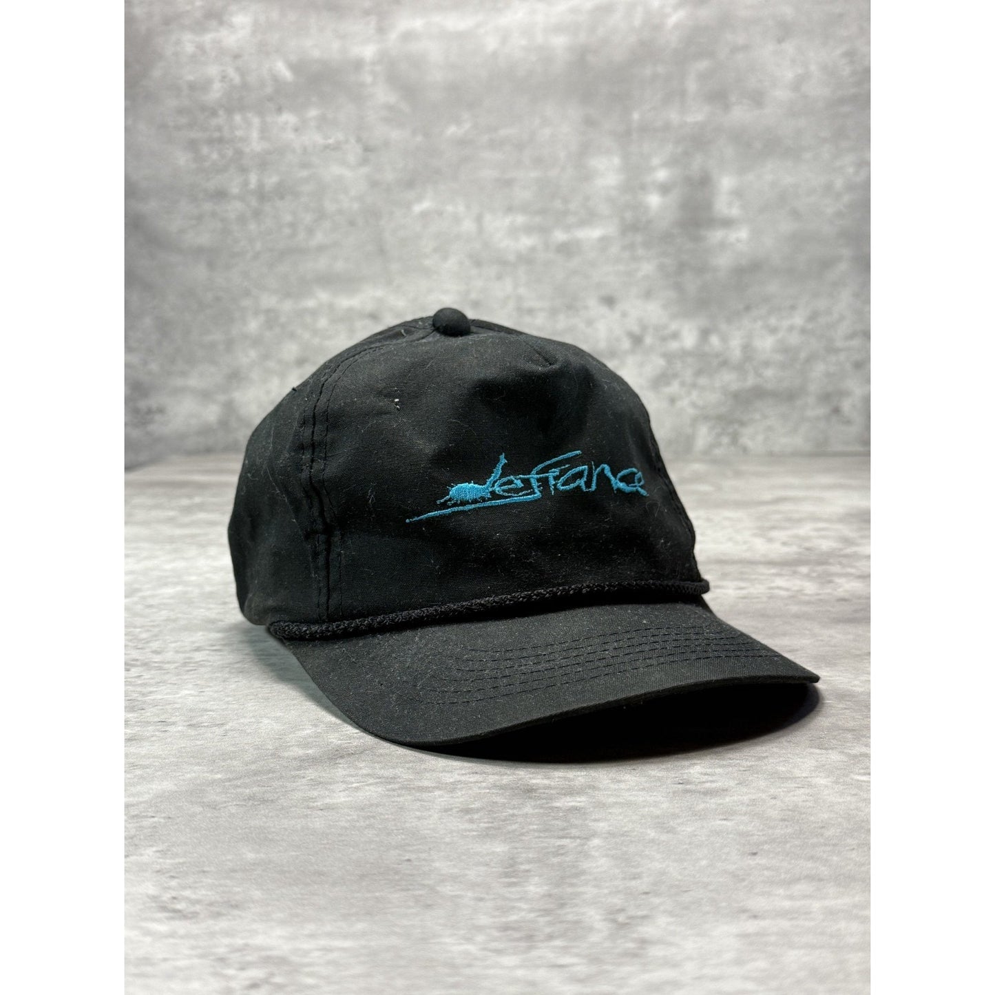 Vintage Defrance Embroidered Spellout Snapback Hat OSFA Black/Blue