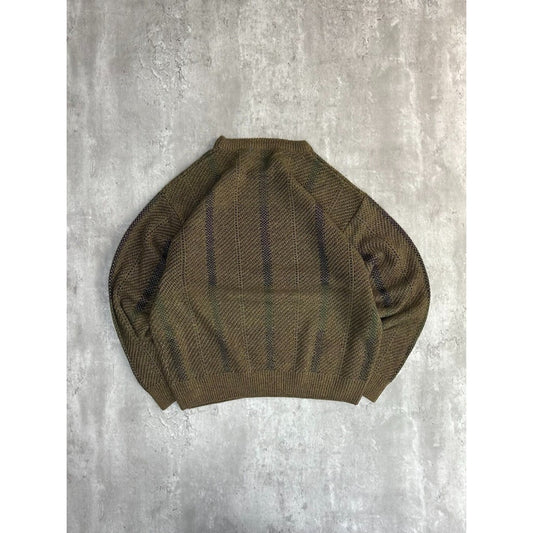 Vintage Towncraft Striped Pullover Ribbed Knit Sweater Size Large