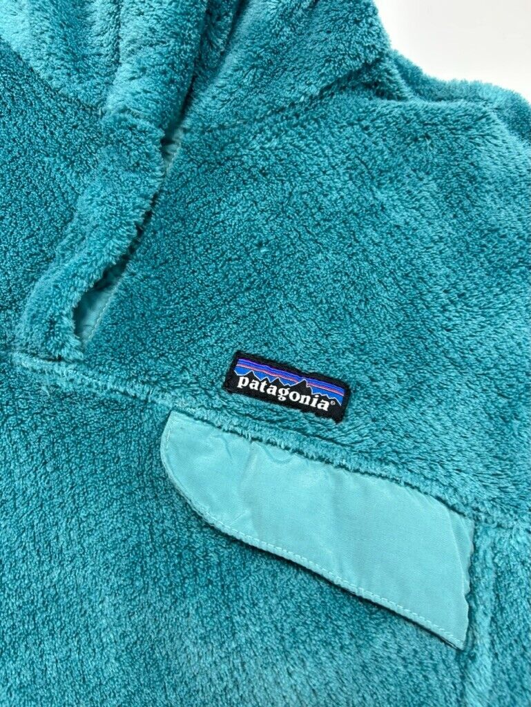 Vintage Patagonia Embroidered Logo SnapT Fleece Sweatshirt Size Medium Teal