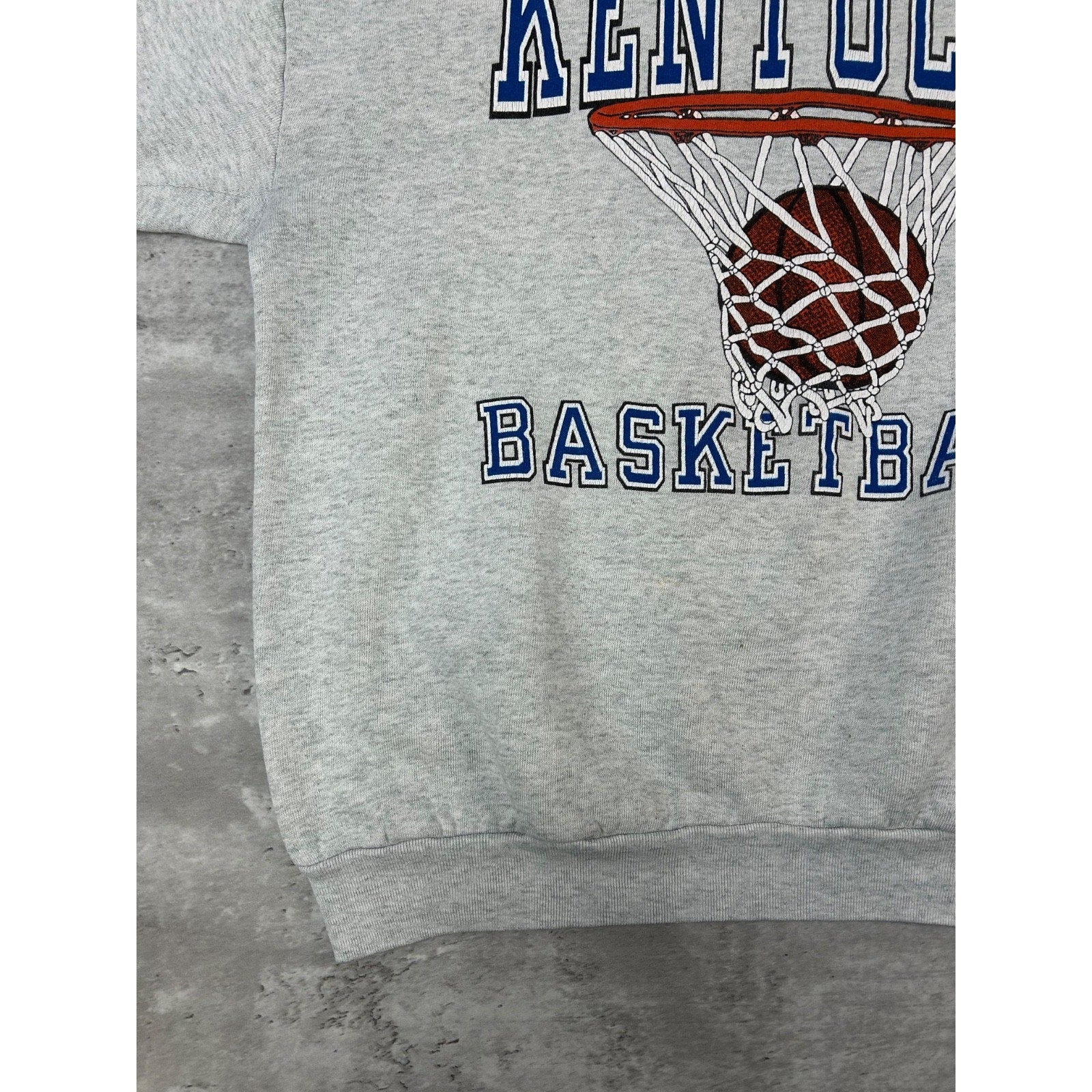 Vintage 90s Kentucky Wildcats NCAA Basketball Graphic Sweatshirt Size Large