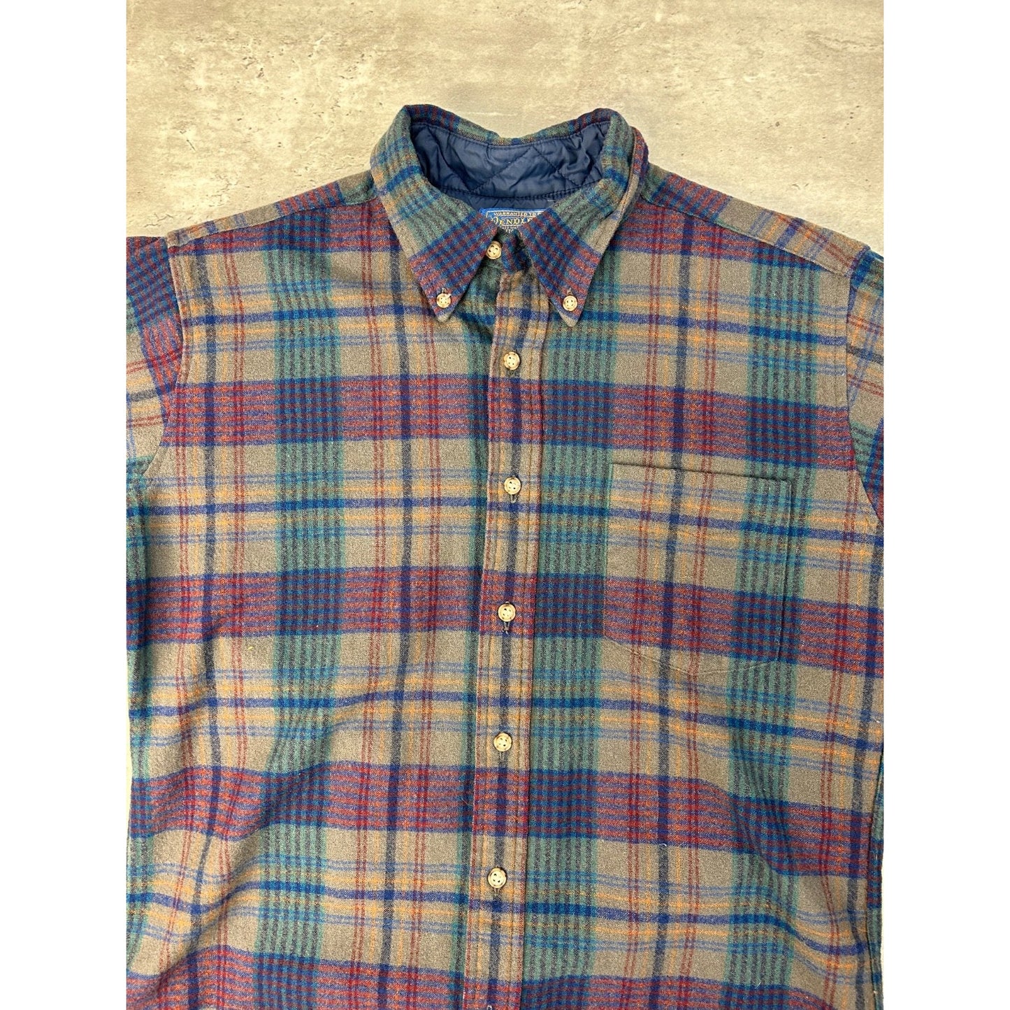 Vintage 90s Pendleton Plaid Print Long Sleeve Button Up Shirt Size Medium