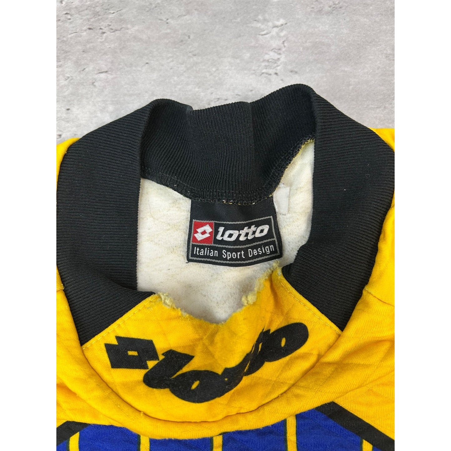 Vintage 90s Lotto Striped Goalkeeper Soccer Long Sleeve Jersey Size XL