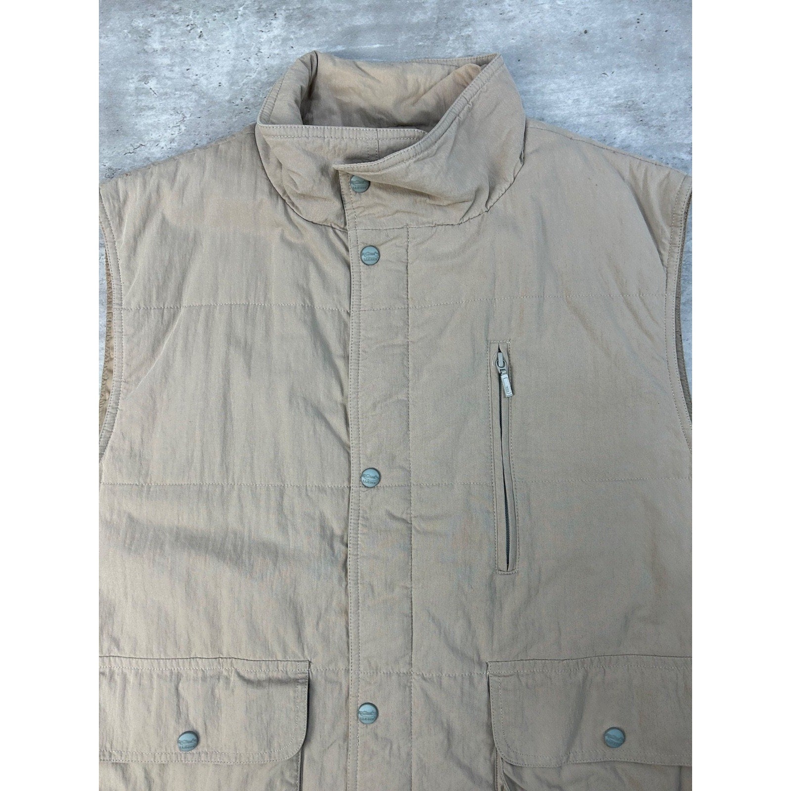 Vintage 90s L.L. Bean Insulated Full Zip Nylon Vest Size Large