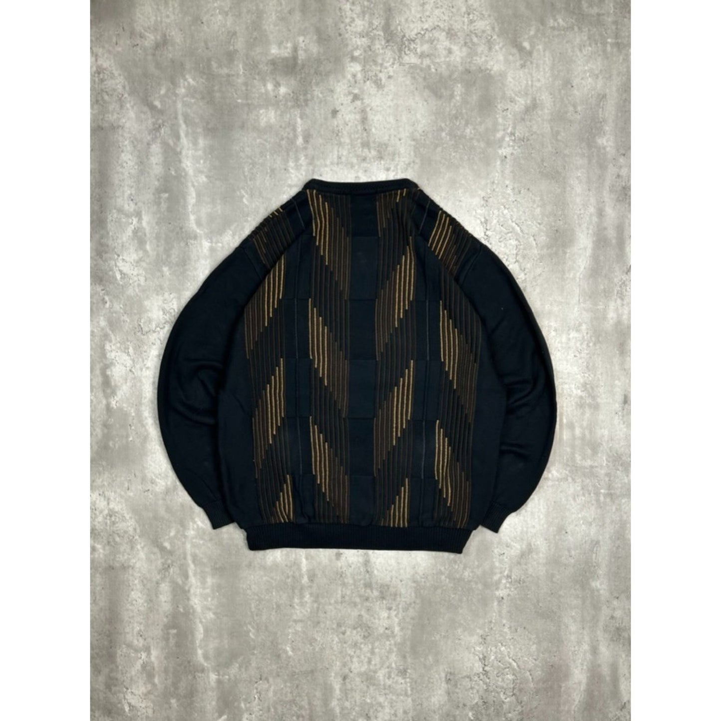 Vintage 90s Strada Abstract Striped Pullover Knit Sweater Size Large