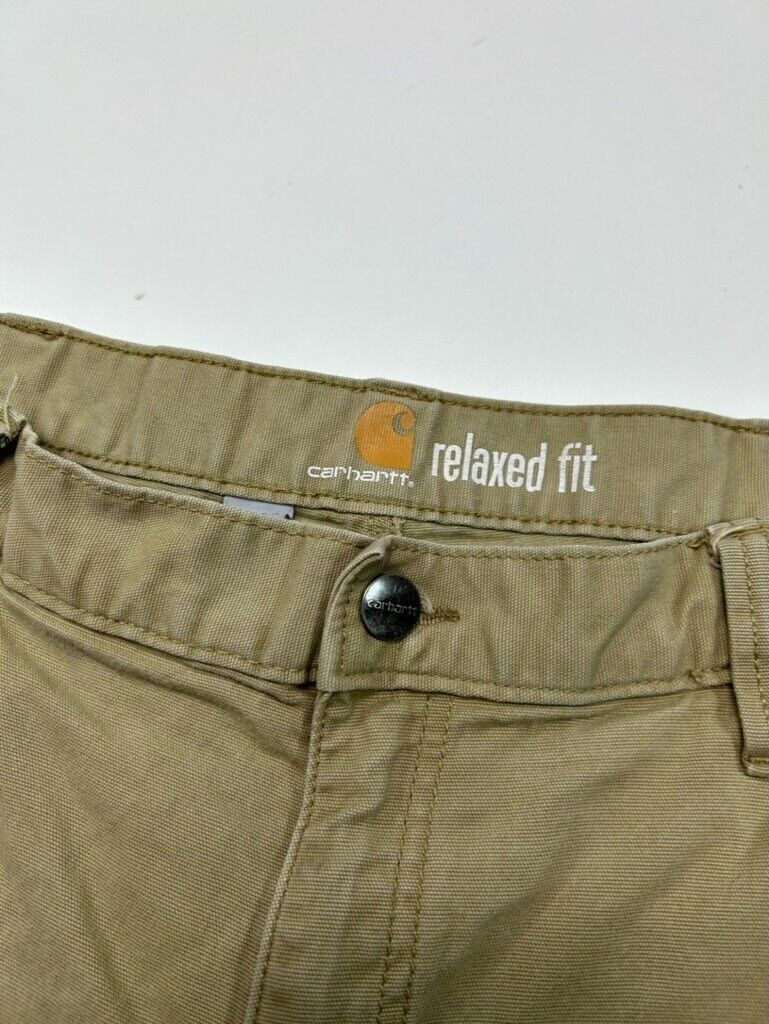 Carhartt Relaxed Fit Canvas Workwear Five Pocket Pants Size 35 Beige