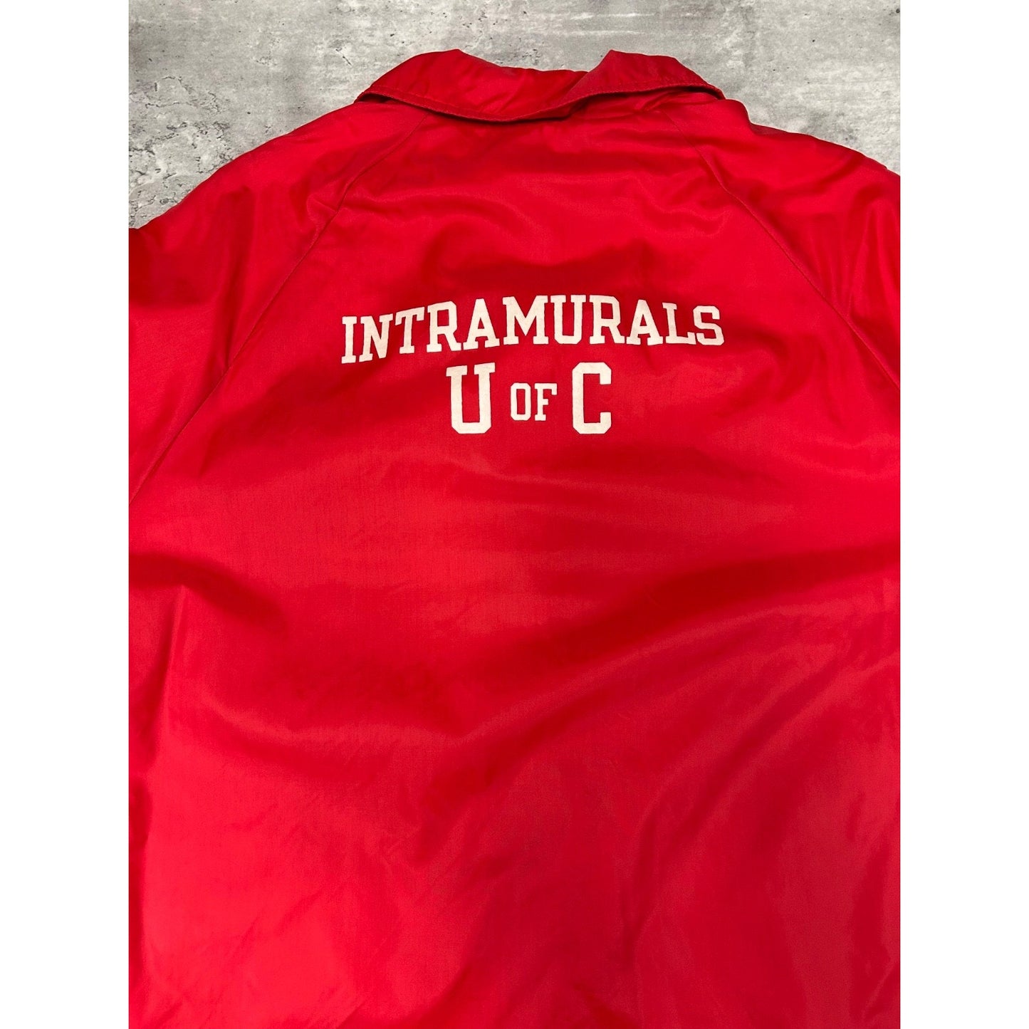 Vintage 70s/80s U Of C NCAA Graphic Spellout Coaches Jacket Size XL