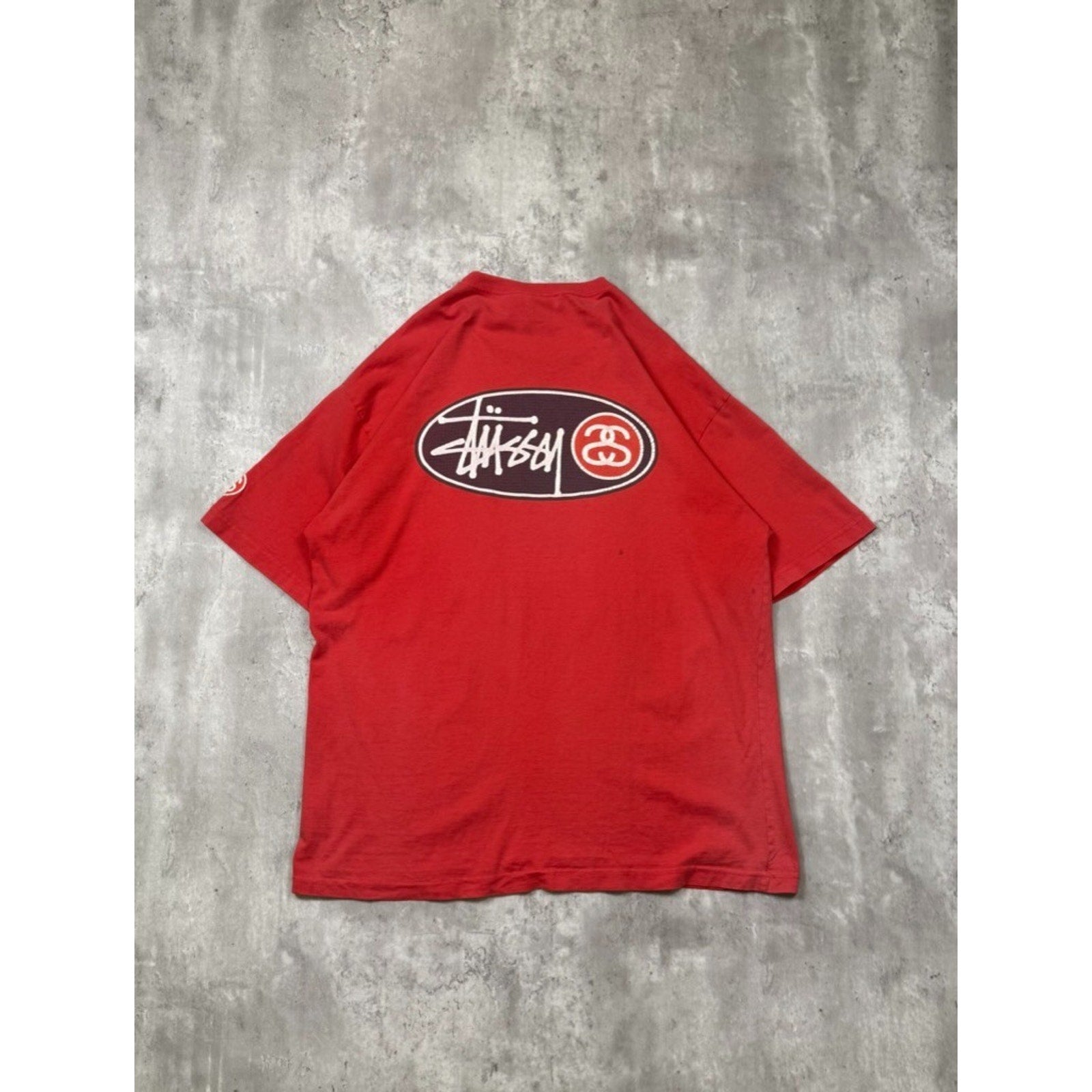 Vintage 90s Stussy Oval Logo Graphic T-Shirt Size Medium