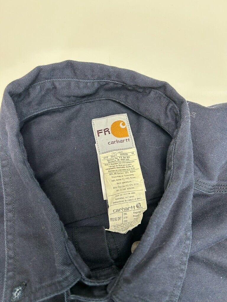 Carhartt FRHRC2 Long Sleeve Workwear Button Up Shirt Size 2XL