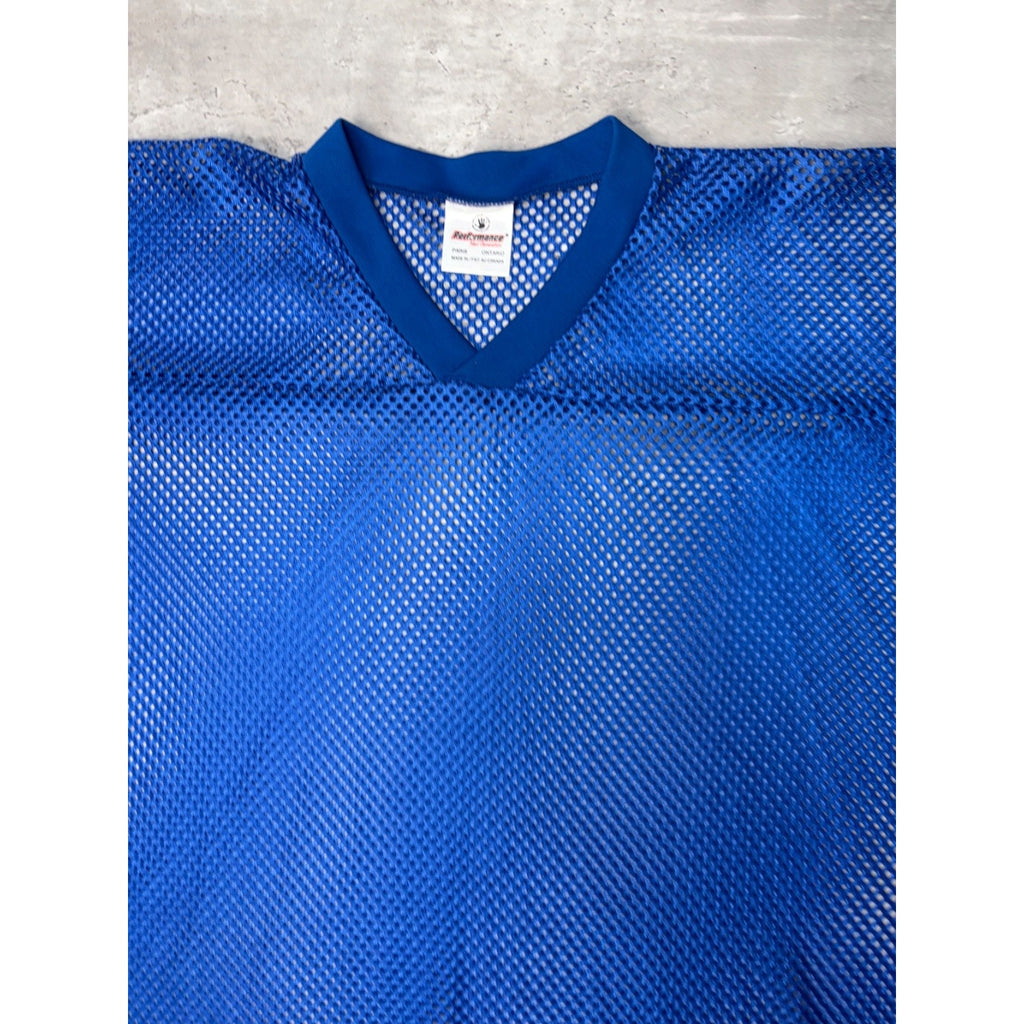 Vintage 90s Blank Loose Mesh Cropped Warm Up Football Jersey Size L/XL