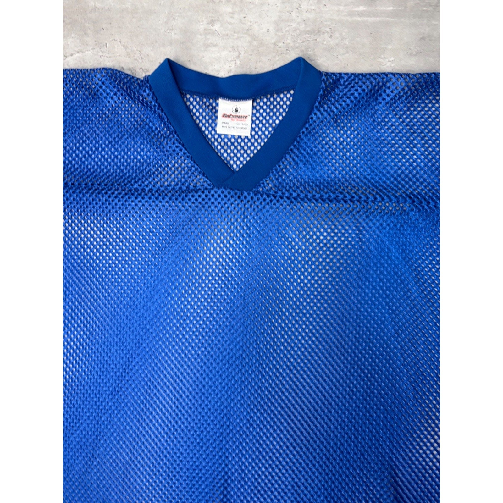 Vintage 90s Blank Loose Mesh Cropped Warm Up Football Jersey Size L/XL