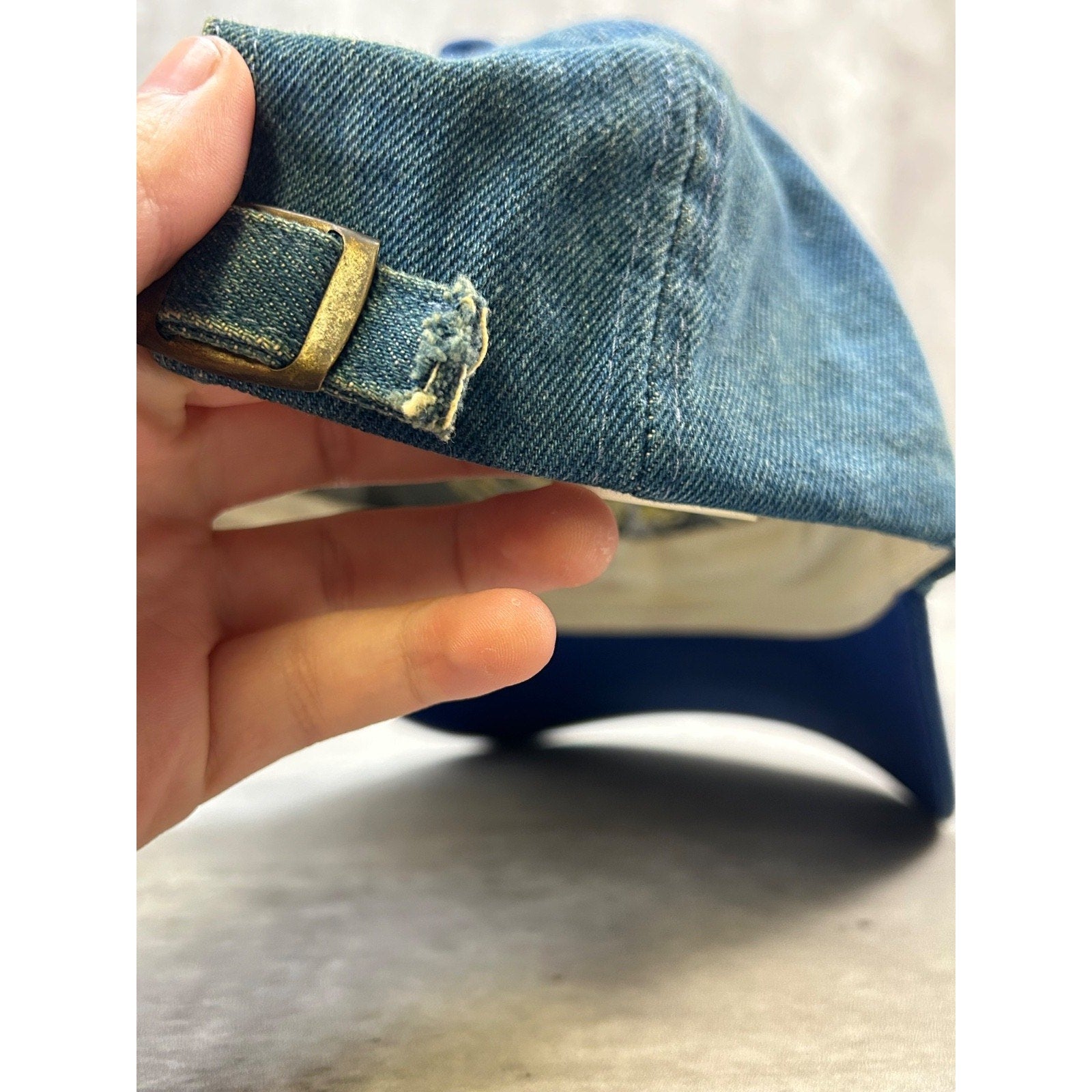 Vintage 2000 Looney Tunes Tweety Bird Embroidered Denim Strapback Hat OSFA