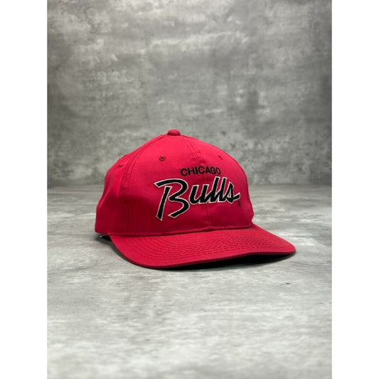Vintage 90s Chicago Bulls NBA Sports Specialties Script Snapback Hat OSFA