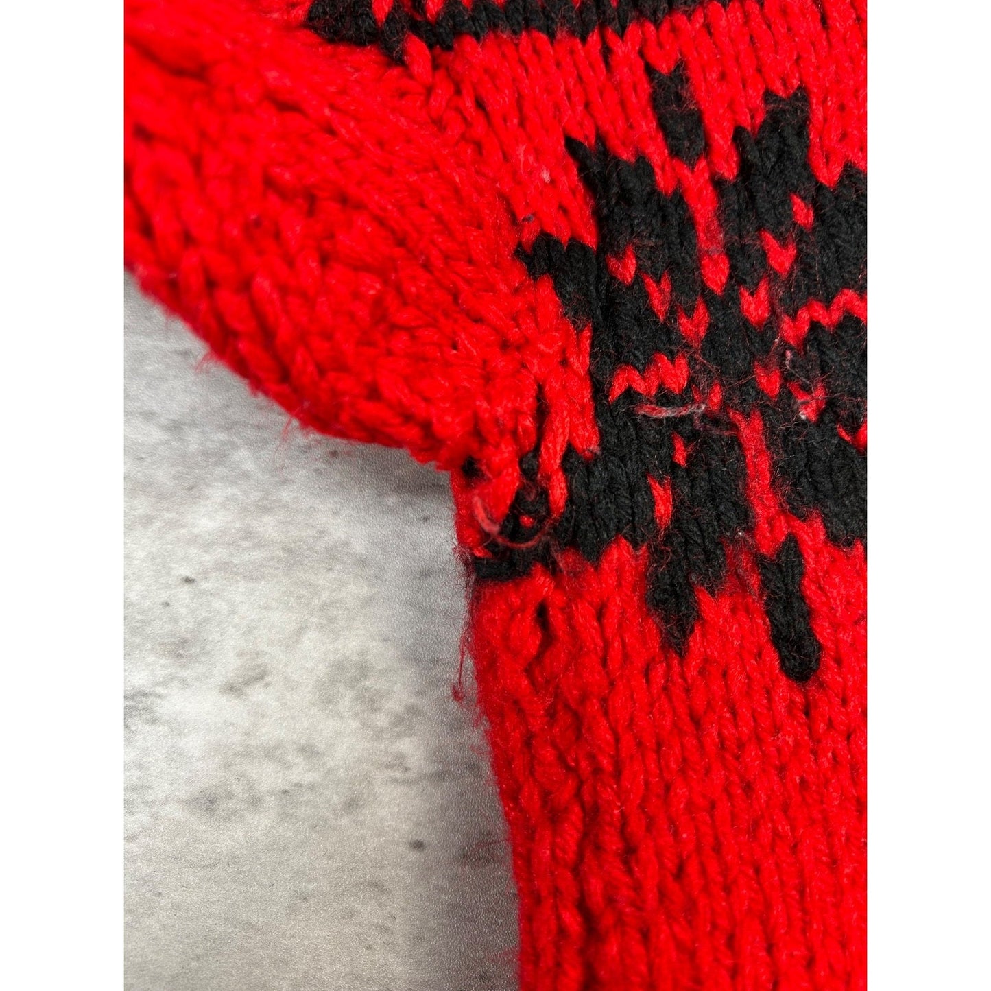 Vintage 80s/90s Handmade Snowflake Graphic Pullover Mock Neck Sweater Size Large