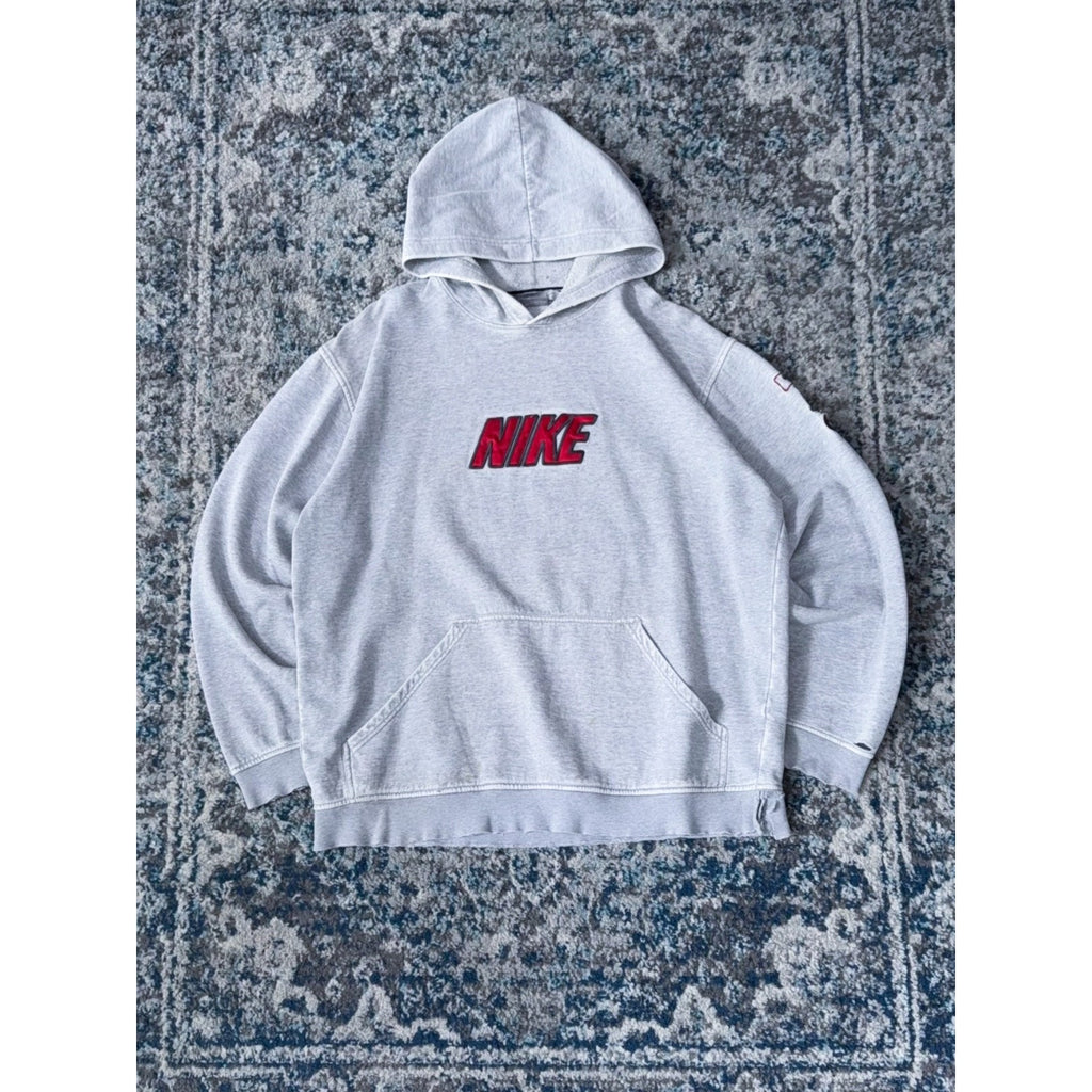 Vintage Nike Embroidered Spellout Logo Hooded Pullover Sweatshirt Size XL
