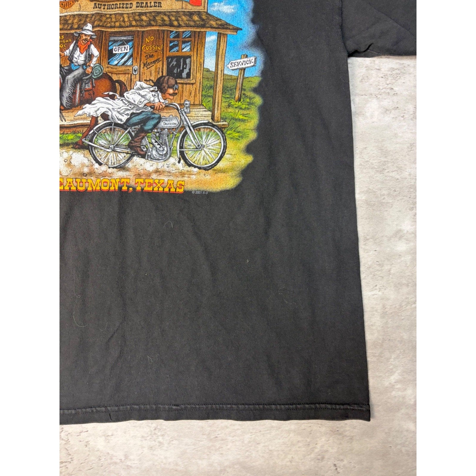 Vintage 2001 Harley Davidson Shut Up And Ride Spellout Graphic T-Shirt Sz Large
