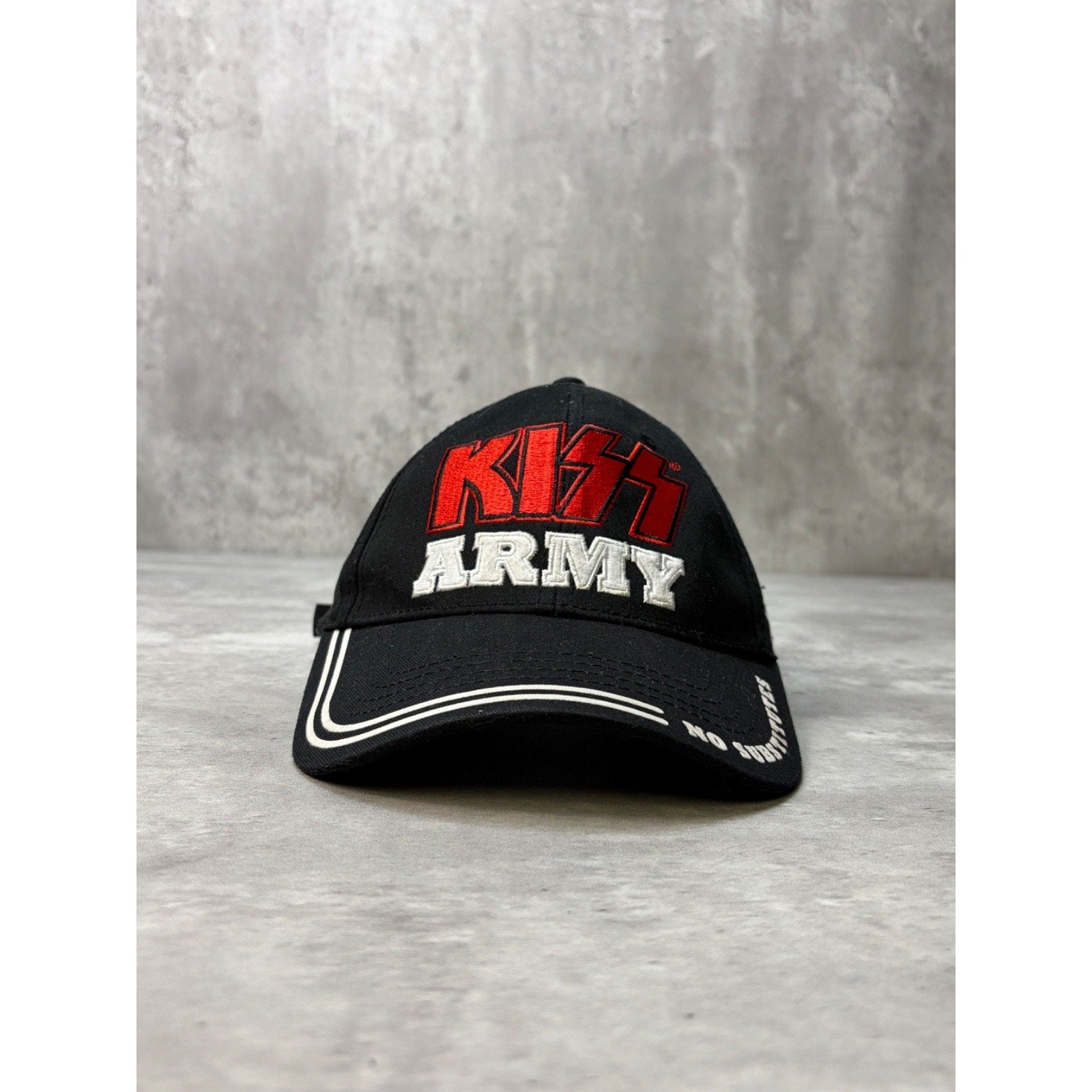 Vintage Kiss Army No Substitutes Rock Music Band Strapback Hat OSFA