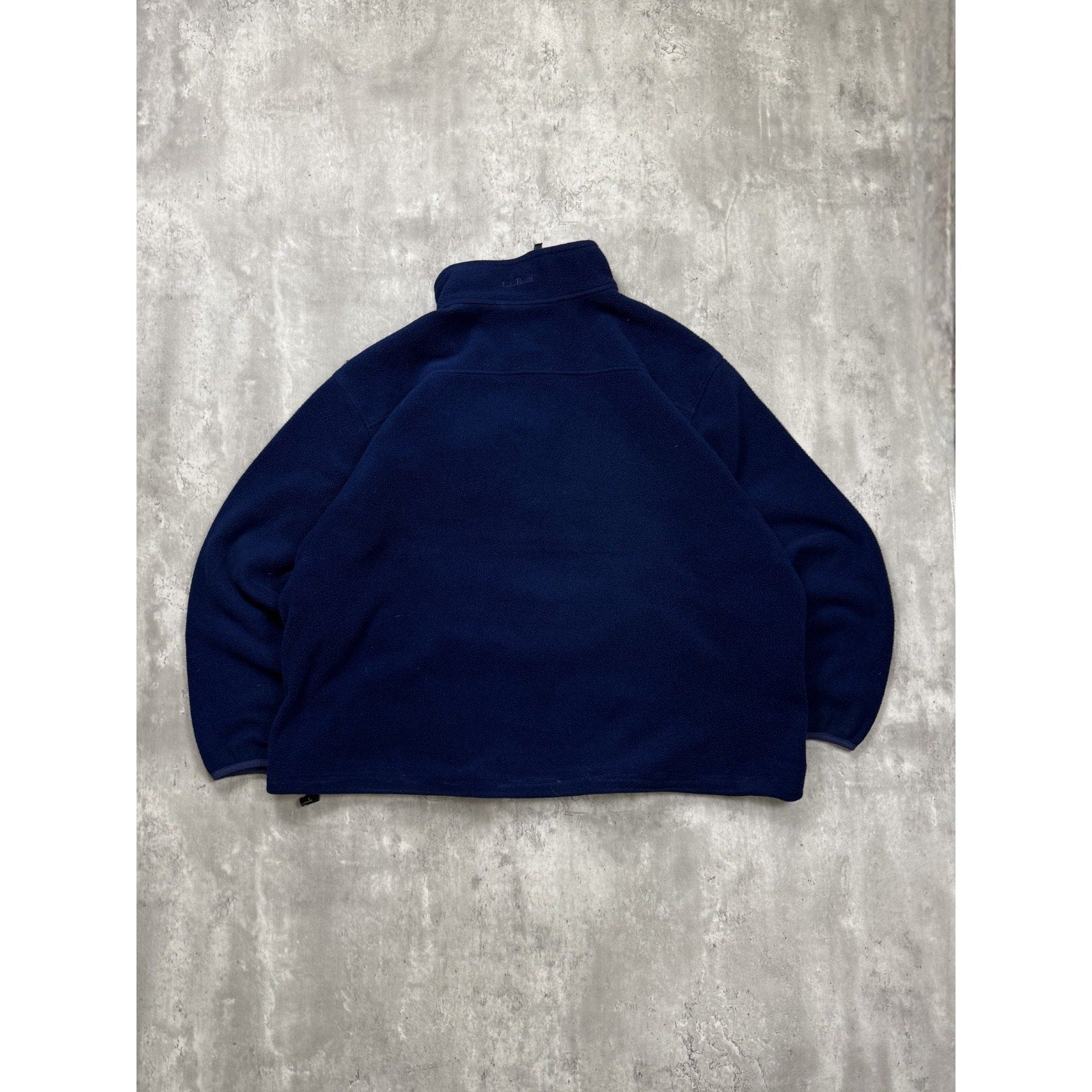 Vintage L.L. Bean 1/2 Zip Pullover Fleece Navy Blue Sweatshirt Size 2XL
