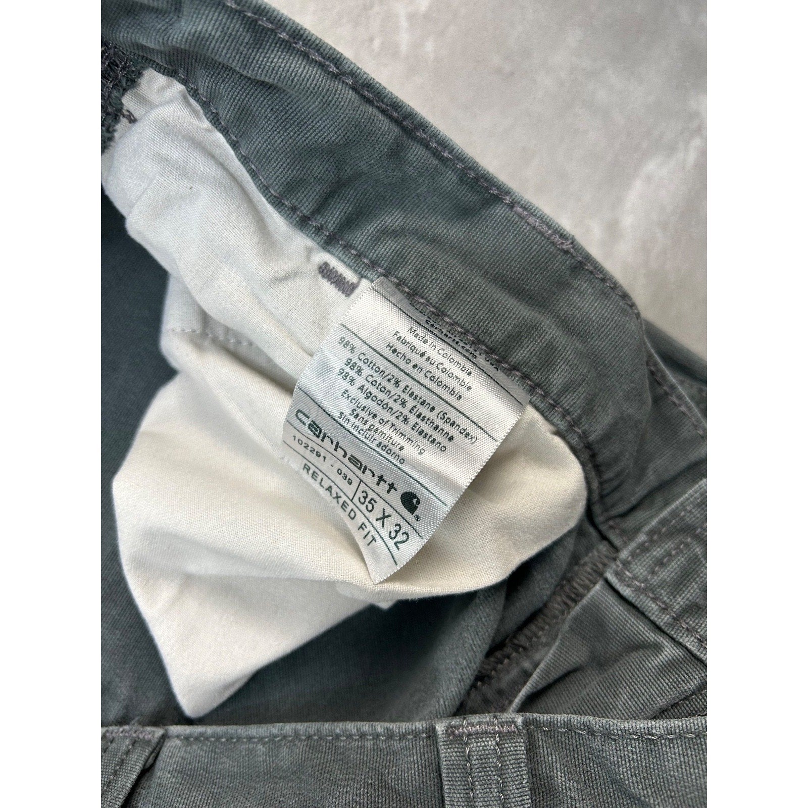 Carhartt Relaxed Fit Canvas Workwear Five Pocket Pants Size 34 Green