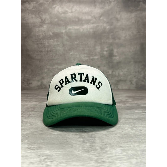 Vintage MIchigan State Spartans NCAA Nike Spellout Trucker Snapback Hat OSFA