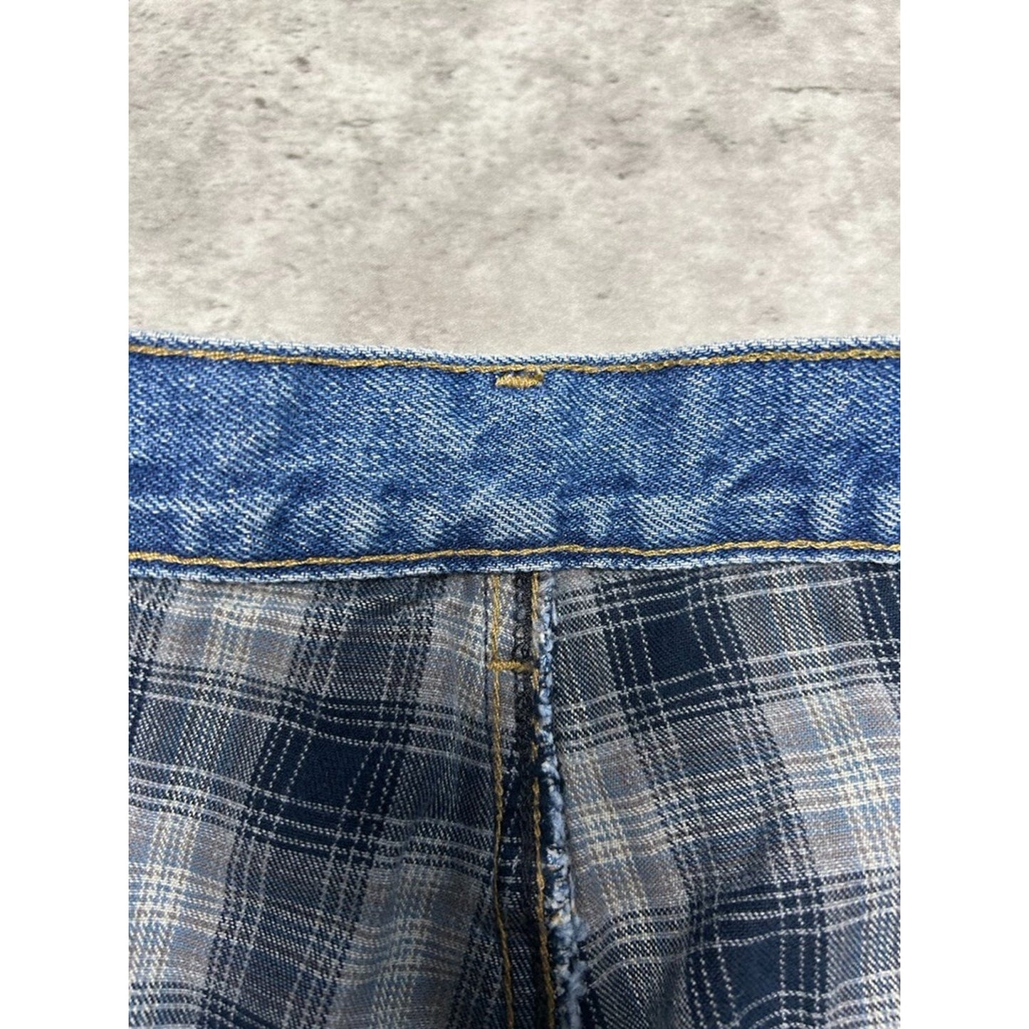 Vintage Carhartt Plaid Lined Medium Wash Workwear Denim Pants Size 34 Blue
